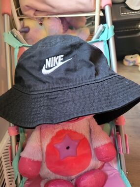 Nike Black Bucket Hat with White Embroidered Swoosh